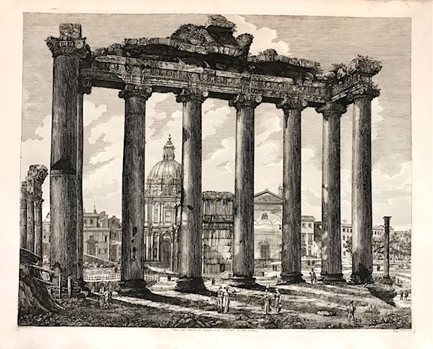 Rossini Luigi (1790-1875) Veduta dell'Interno del Tempio della Concordia, nel Foro Romano 1823 Roma